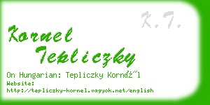 kornel tepliczky business card